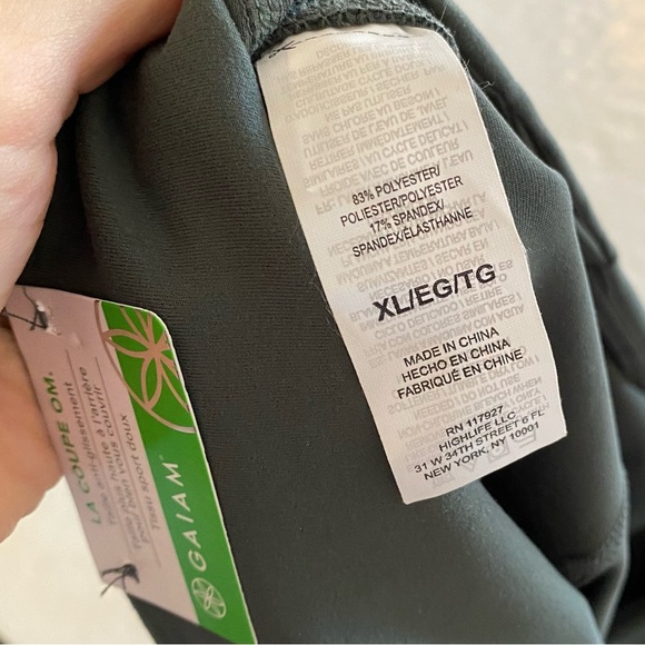 Gaiam OM High Rise Pocket Yoga Pant Womens Size XL Straight Leg Green Urban Chic - Picture 6 of 13